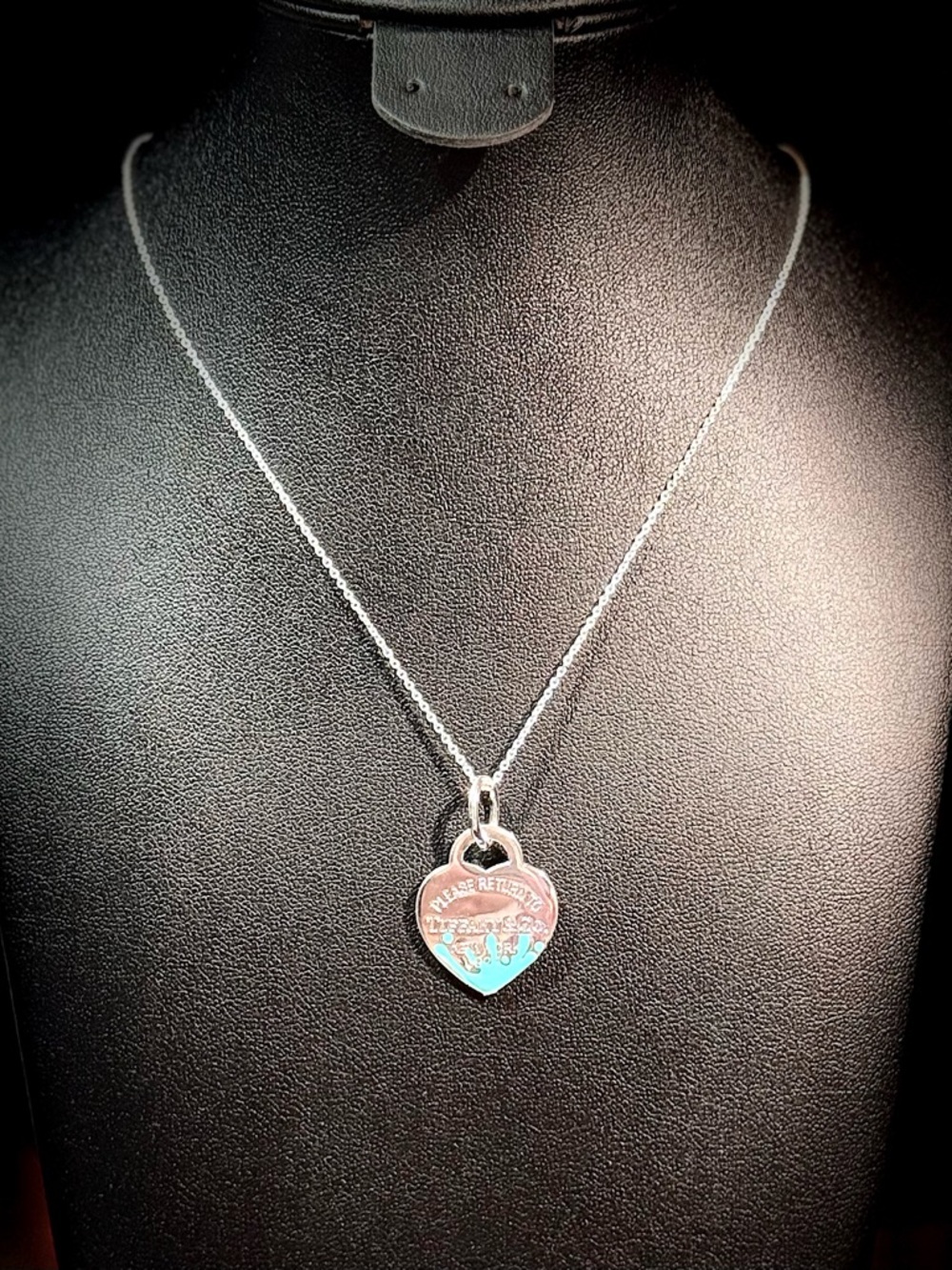 Heart Pendant Necklace with Blue Accent - Women Jewelry 16-18